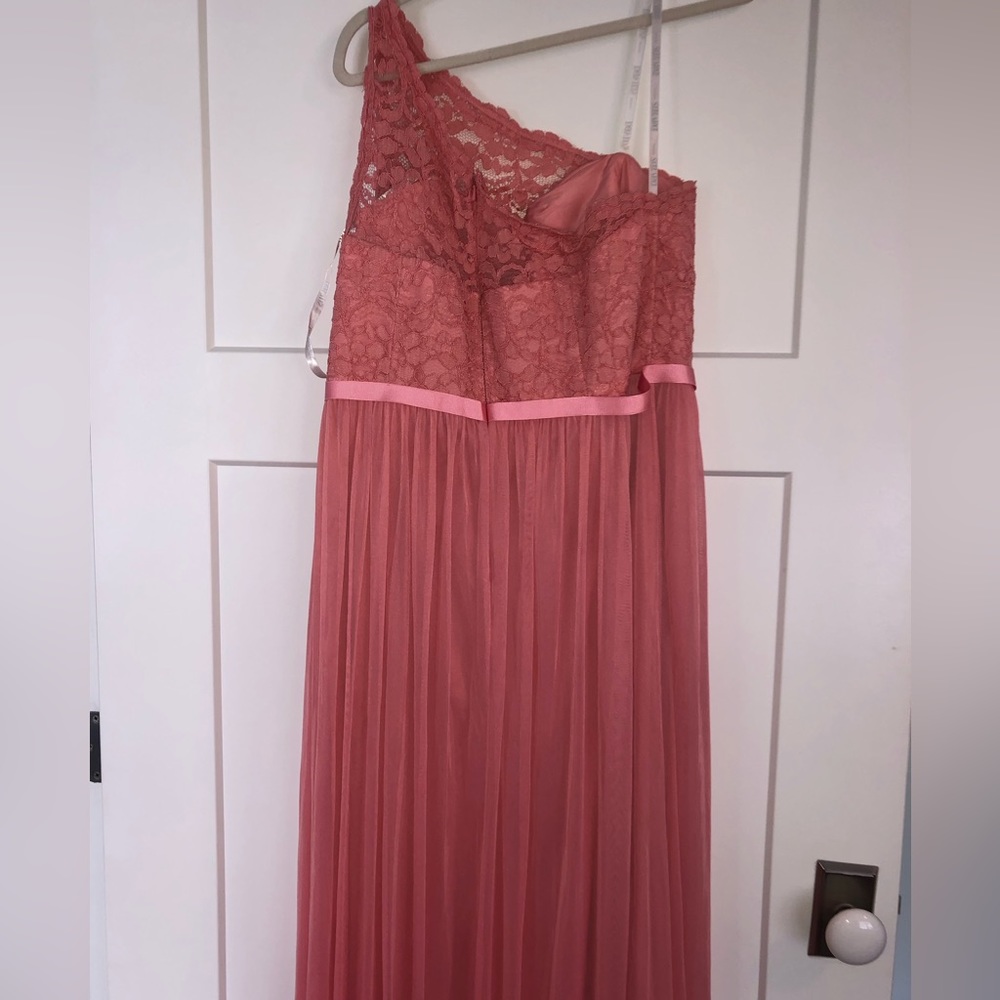 David’s Bridal One Shoulder Lace Bust Maxi Dress - Picture 3 of 11